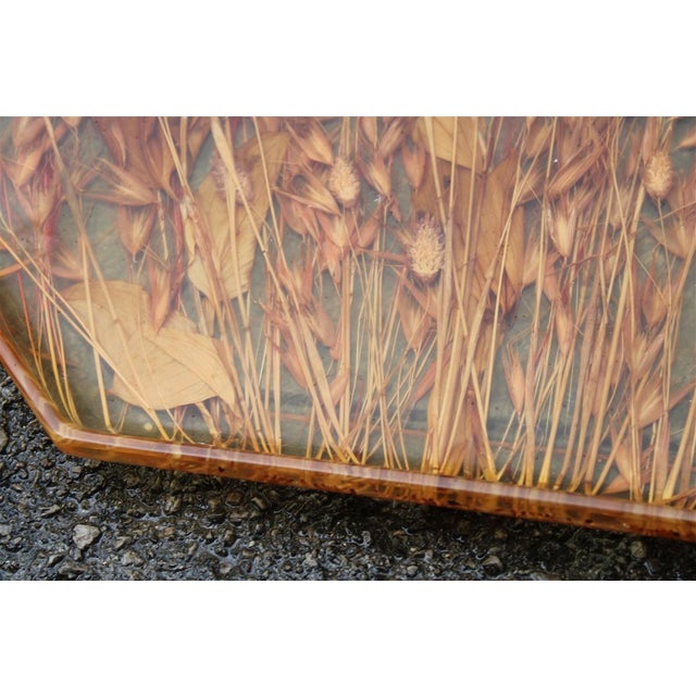 Acrylic Glass Tray with Dried Flowers and Leaves, Italy, 1970s For Sale - Image 4 of 9