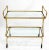 Mid-Century Modern Italian Bent Textured Brass Tube Frame Glass Top Serving Cart on Wheels For Sale - Image 3 of 9
