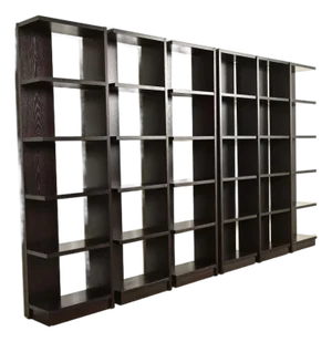 Modern Art Deco Dark Oak Modular Étagères or Bookcases, Set of Six
