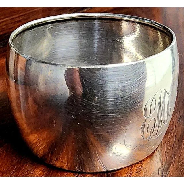 Antique 19th Century Fine Sterling Silver Etched Napkin Ring For Sale - Image 4 of 8