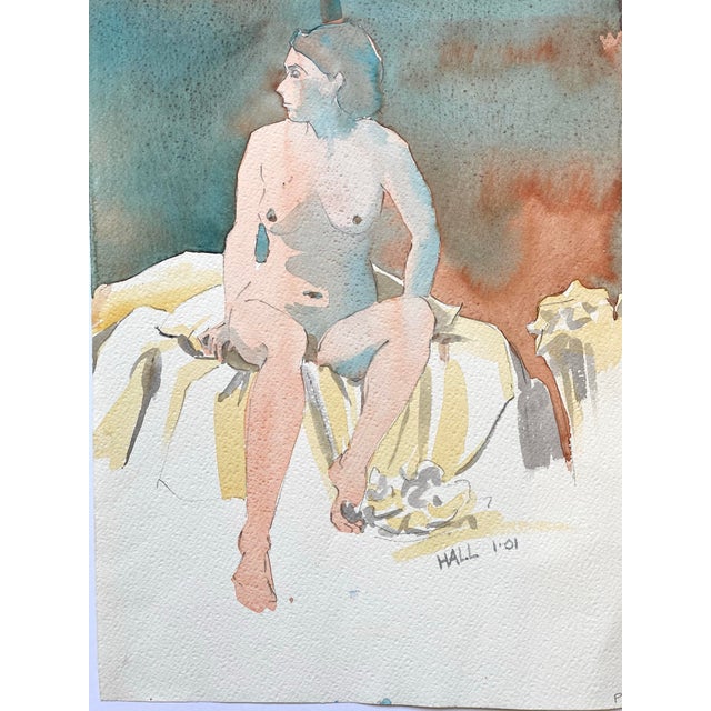 Abstract Original Female Nude Watercolor Painting by Jon Hall 2001 For Sale - Image 3 of 5