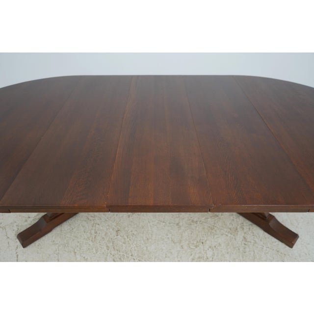 Stickley Round Mission Oak 52 Inch Dining Room Table For Sale - Image 13 of 18