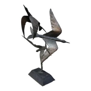 Mid Century Brutalist Style Metal Bird Sculpture