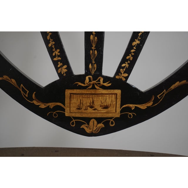 Lousa Braga Paint Decorated Shield Back Armchairs For Sale - Image 14 of 18