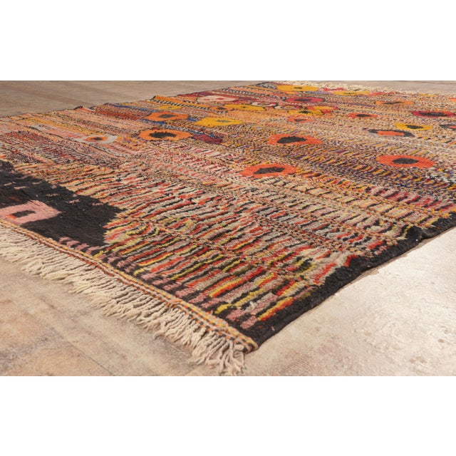 Orange Contemporary Beni Mrirt Moroccan Rug, 09'00 X 10'07 For Sale - Image 8 of 10