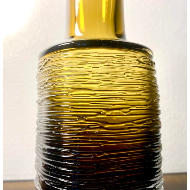 Olive-Topaze Glass Vase by Bengt Edenfalk for Skruf, 1960s For Sale - Image 6 of 16