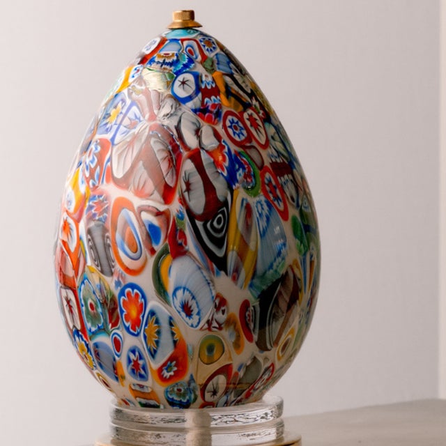 Mid-Century Modern Millefiori Egg Lamp For Sale - Image 3 of 4