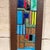 Brown 1970s Vertical Wooden Wall Art Colorful Geometric Enamel Copper Inlay For Sale - Image 8 of 10