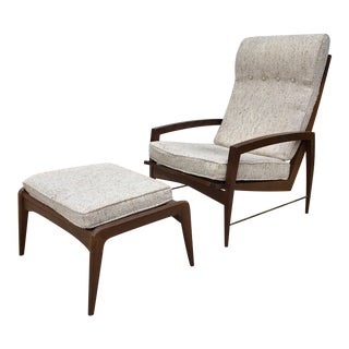 Vintage 1950's Dan Johnson Lounge Chair and Ottoman For Sale