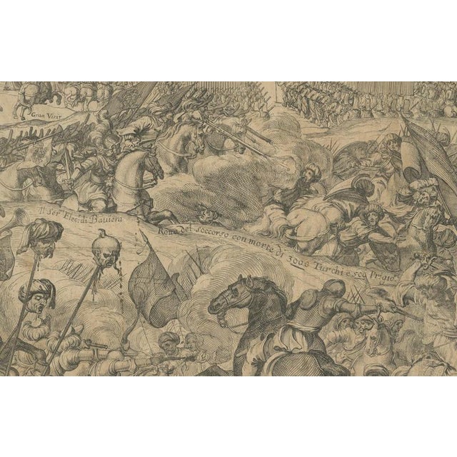 Hollywood Regency Arnoldo Van Westerhout, Battle of Vienna in 1683, 1725, Etching For Sale - Image 3 of 10