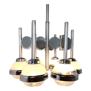 Vintage Italian Space Age Glass Globe Chandelier, 1970s For Sale
