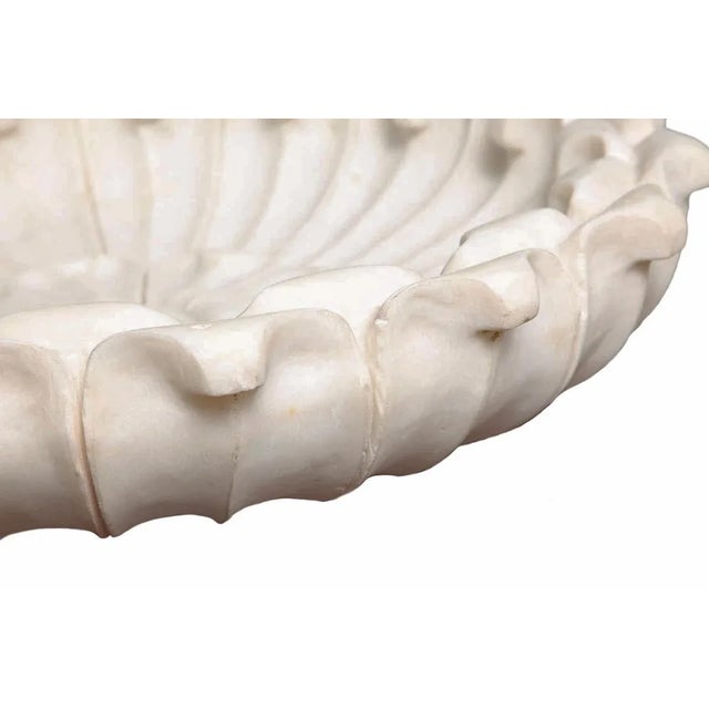 Mid 20th Century Hand Carved Marble Flower Bowl, Mid-20th Century For Sale - Image 5 of 8
