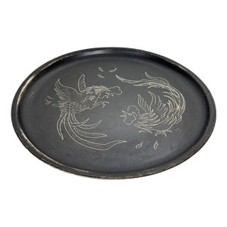 Black Painted Metal Tray, France, 1960 For Sale