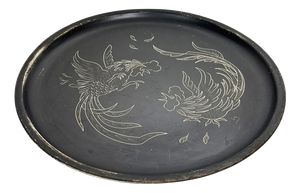 Black Painted Metal Tray, France, 1960