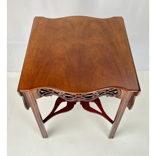 Vintage Baker Furniture Historic Charleston Chippendale-Style Mahogany Pembroke Drop-Leaf Table For Sale - Image 15 of 18