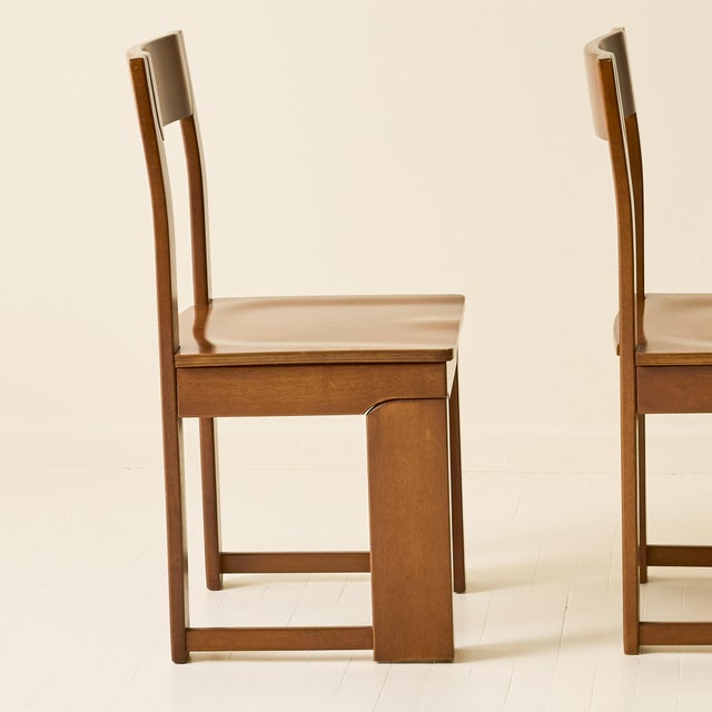 Brown Italian Modernist Dining Chairs, Set of 6, 1970s For Sale - Image 8 of 10