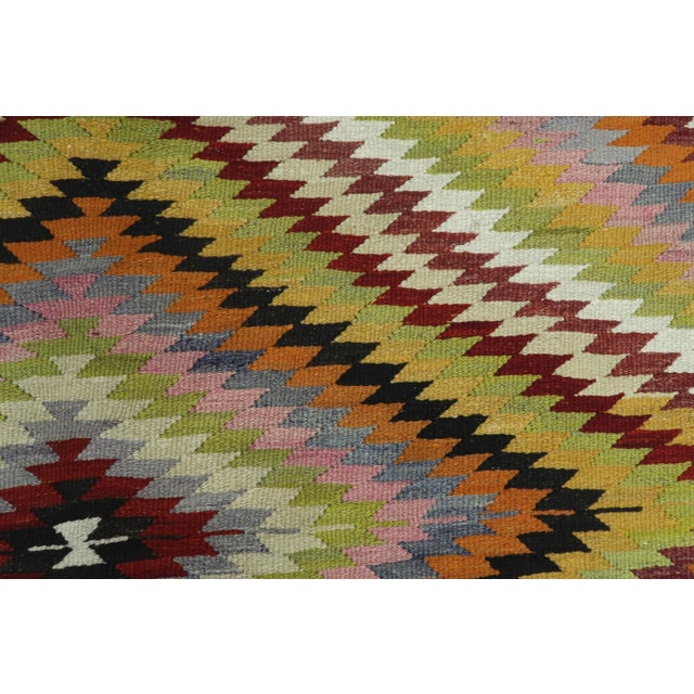 Vintage Turkish Kilim Rug- 4′10″ × 9′4″ For Sale - Image 9 of 13