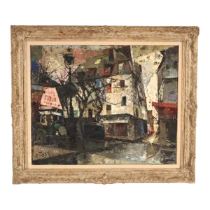 Abstract Urban Painting by Oliver Foss (1920-2014)