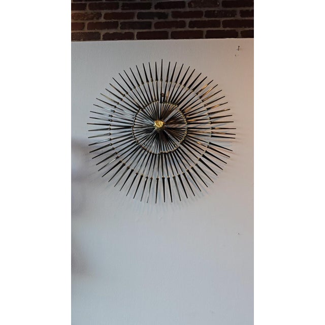 Vintage Ron Schmidt Brutalist Starburst Steel Nail Sculpture For Sale - Image 6 of 12