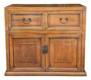 Late 20th Century Chinese Elm End Cabinet