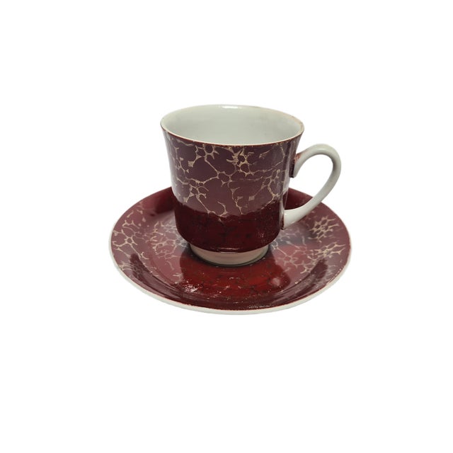 Vintage Polish Cup and Saucer from Wałbrzych Pottery, 1970s, Set of 2 For Sale - Image 3 of 13