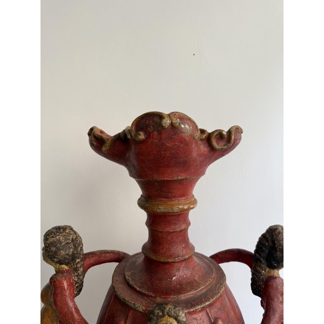 17th Century Baroque Candleholder in Lacquered Wood and Plaster, Spain, 1600 For Sale - Image 14 of 18