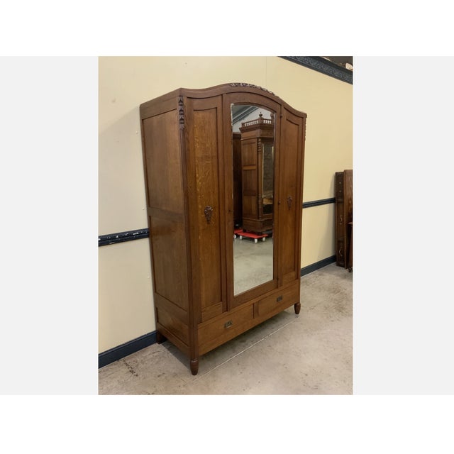 Wood Vintage Art Deco Wardrobe, 1930 For Sale - Image 7 of 12