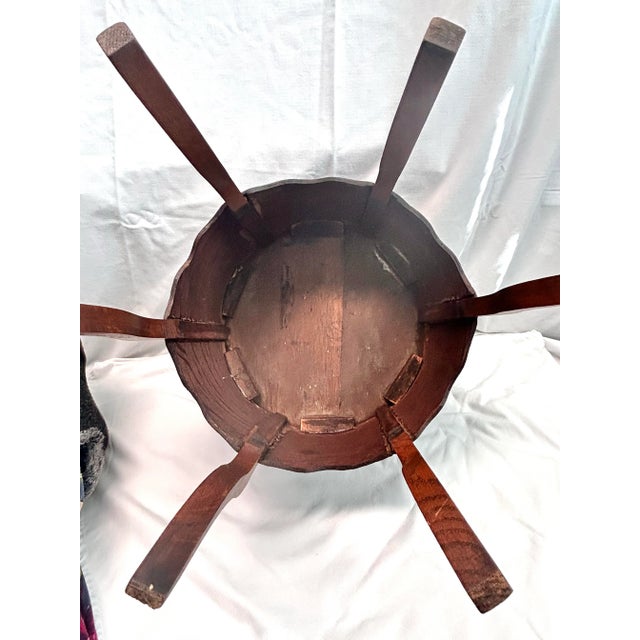Antique Oak Plant Stand Side Table For Sale - Image 12 of 12