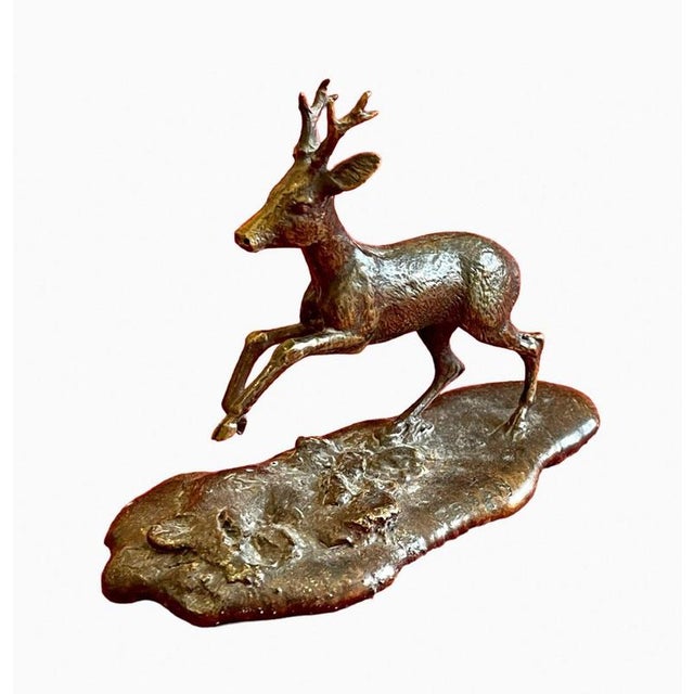 Metal Vienna Bronze of Deer For Sale - Image 7 of 7
