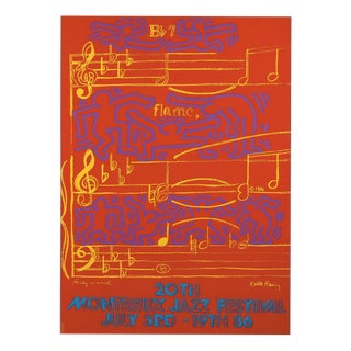 Montreux Jazz Festival Serigraph Poster after Keith Haring and Andy Warhol, 1986 For Sale
