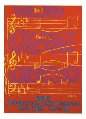 Montreux Jazz Festival Serigraph Poster after Keith Haring and Andy Warhol, 1986