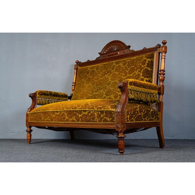 Gründerzeit Sofa and Armchairs, Late 19th Century, Set of 3 For Sale - Image 5 of 18