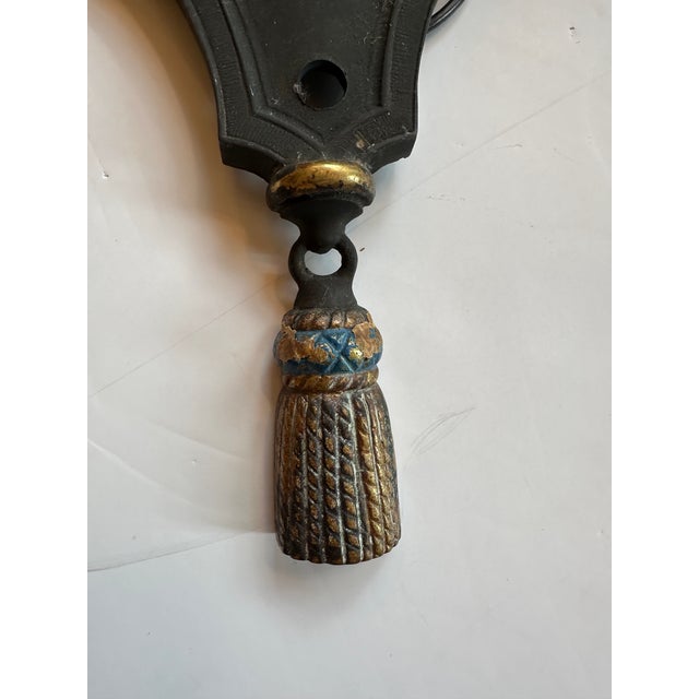 Traditional 1920s Regency Style Iron Sconces -a Pair For Sale - Image 3 of 10