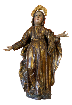 Spanish Renaissance Artist, Saint Anne,1500s, Polychrome and Gilded Wood