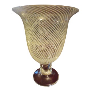 VTG/Antique Murano White Art Glass Vase For Sale
