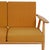 Three-Seater Cigar Sofa in Oak and Yellow Fabric by Hans Wegner, 1960s For Sale - Image 11 of 18