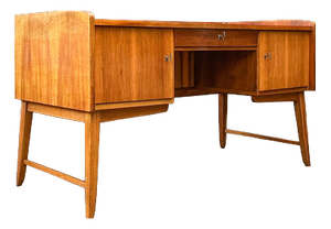 Mid-Century Walnut Veneer Desk