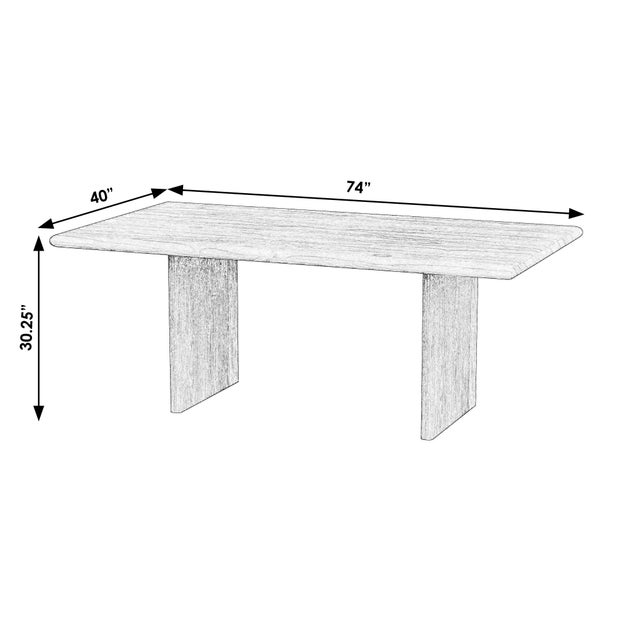 Mid-Century Modern Halmstad 74 in. W Rectangular Wood Panel Dining Table, Brown For Sale - Image 3 of 7