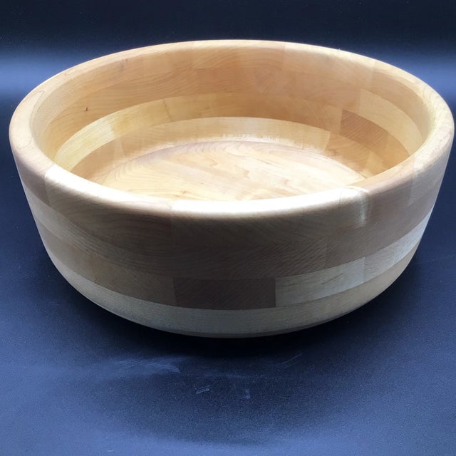 1990s Cherry Wood Bowl Hand Made in Idaho For Sale - Image 5 of 12