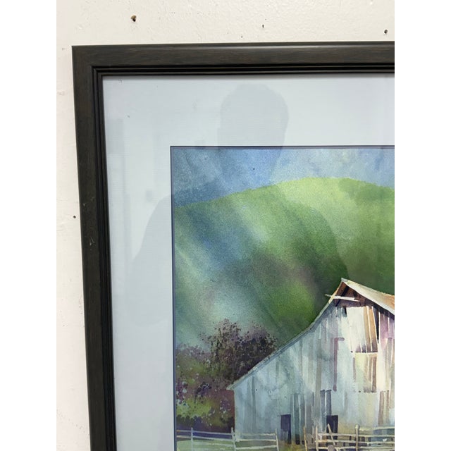 Hal Booth East Bay Barn Tassajara Road Framed Watercolor, Circa 1996 For Sale - Image 4 of 11