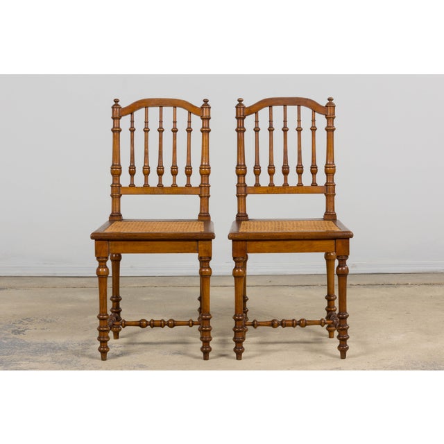 Late 19th Century French Louis XIII Style Dining Chairs W/ Cane Seats - Set of 6 For Sale - Image 10 of 18