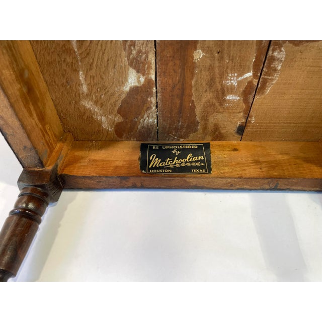 Vintage Needlepoint Stool With Carved Details For Sale - Image 10 of 10