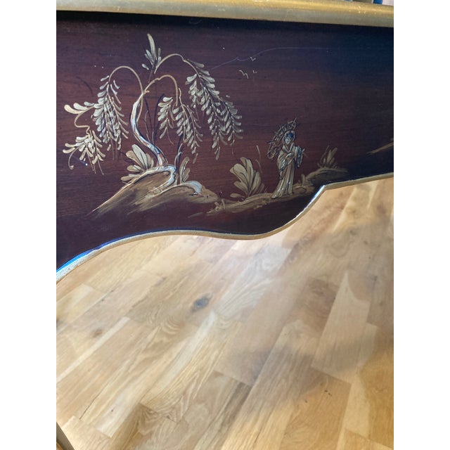 Brass Vintage Gilt Chinoiserie Campaign Desk & Chair Set of 2 by Union National Furniture For Sale - Image 8 of 18