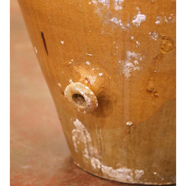 19th Century French Terracotta Olive Oil Jar With Handles and Spout For Sale - Image 4 of 10