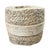 Rustic old solid chiseled granite large barrel style planter. Natural rough textures and finish. Inside planter area...