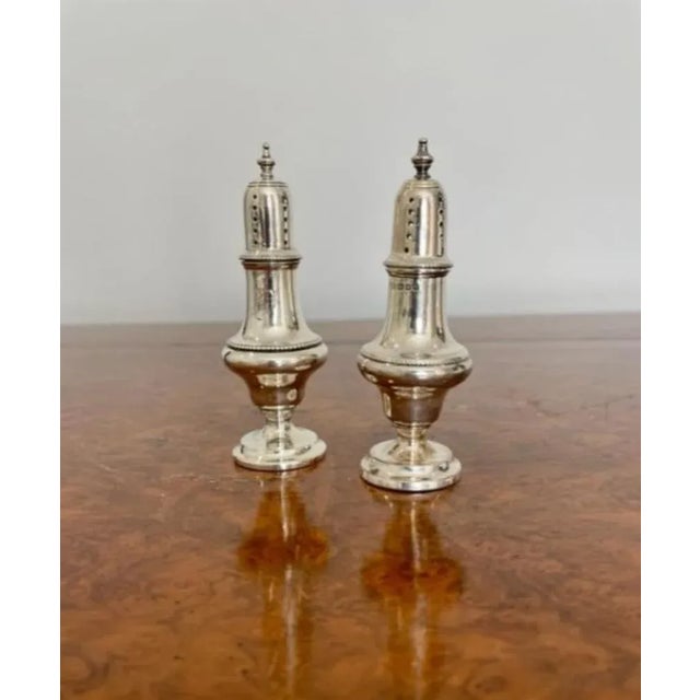 Antique Silver Salt & Pepper Pots, 1910s, Set of 2 For Sale - Image 4 of 4