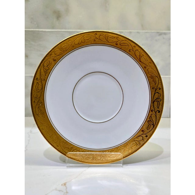 Elevate your table setting with this stunning antique porcelain set by Thomas Bavaria, hand-decorated by Pickard with...