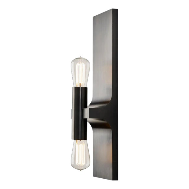 Contemporary Tekna Walcott Twin Wall Light With Dark Bronze Finish For Sale
