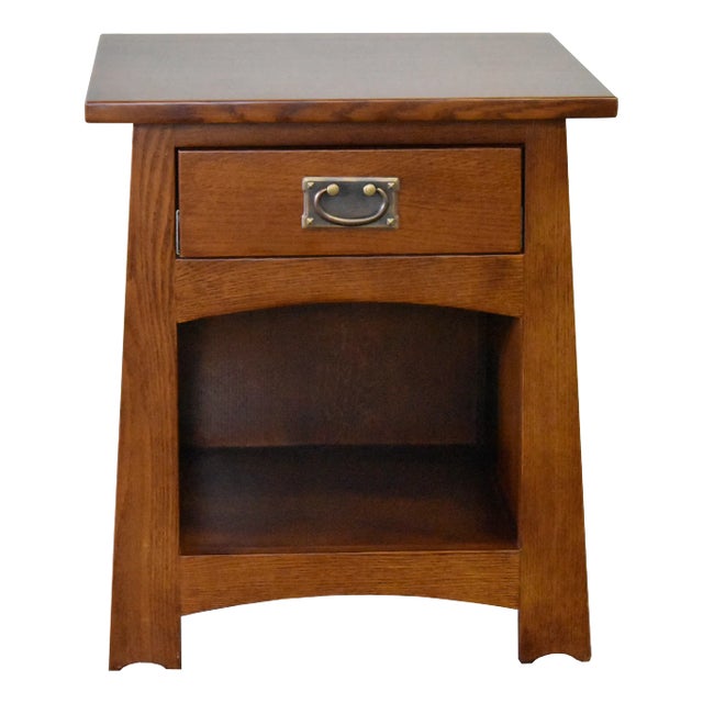 Mission Style Solid Quarter Sawn Oak Keyhole End Table - Michael's Cherry For Sale