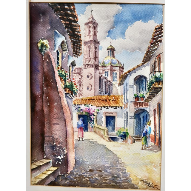 Mediterranean Early 20th Century Mediterranean Cityscape Watercolor Unframed For Sale - Image 3 of 5